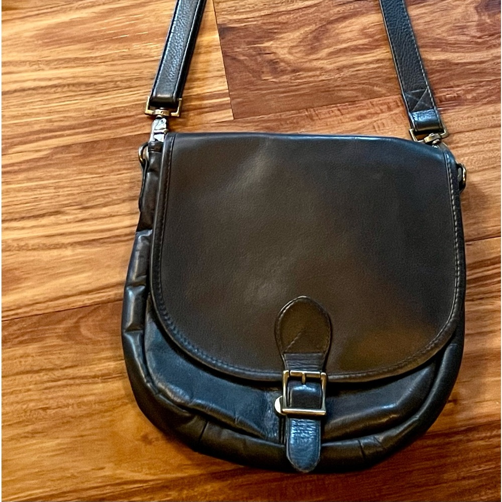 Black Leather HOBO bag, adjustable strap, buckle snap closure
